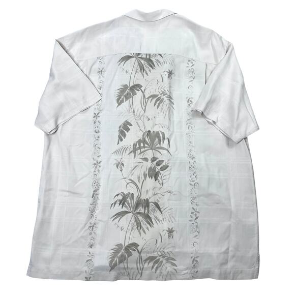 Tommy Bahama Palm Leaf Silk Shirt Mens XL Cream Button Up Short Sleeve Hawaiian - Picture 4 of 12